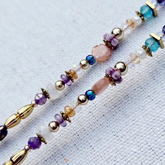 Handmade AMETHYST Gemstone DRAGONFLY Pendant Charm Necklace. 16-18" - Picture 3 of 12